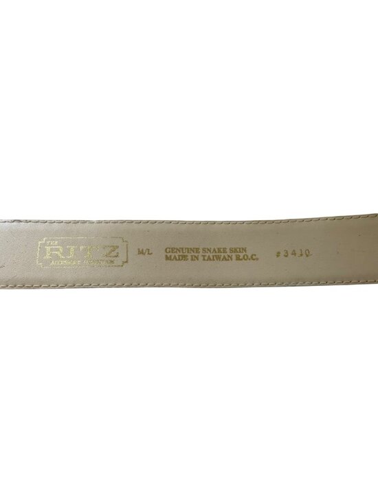 Ritz Snake Skin Belt With Gold-Tone Buckle M/L Size Cream & Black Pattern main image 4